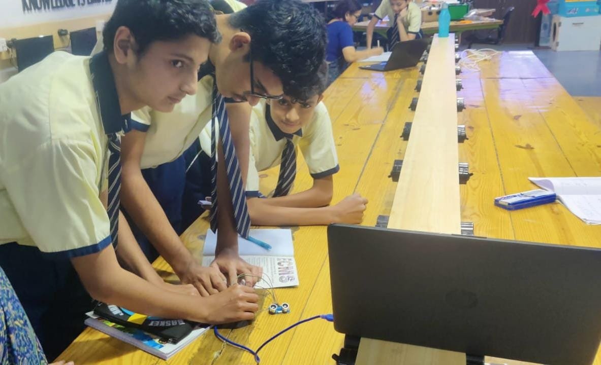 Robotics club activity at MPS International, Jaipur